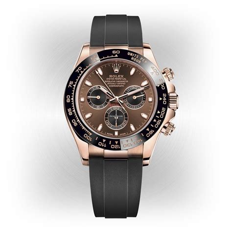 rolex daytona rose gold chocolate dial oysterflex